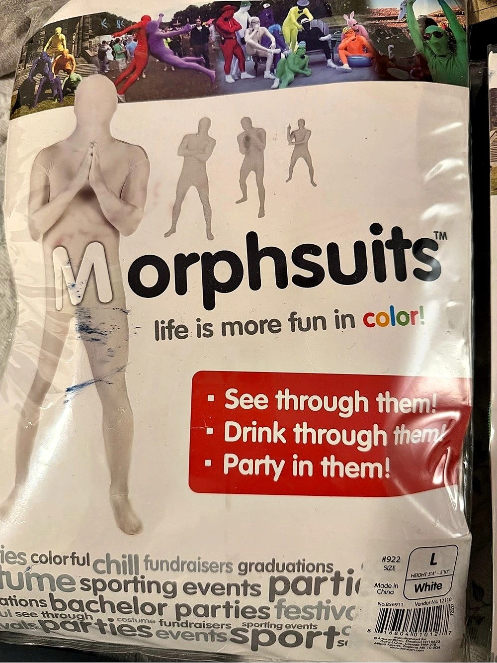 Morphsuits Original White Morphsuit Large